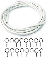 DIVCHI Net Curtain Wire Set 2M with 4 Eyes & 4 Hooks White view 7