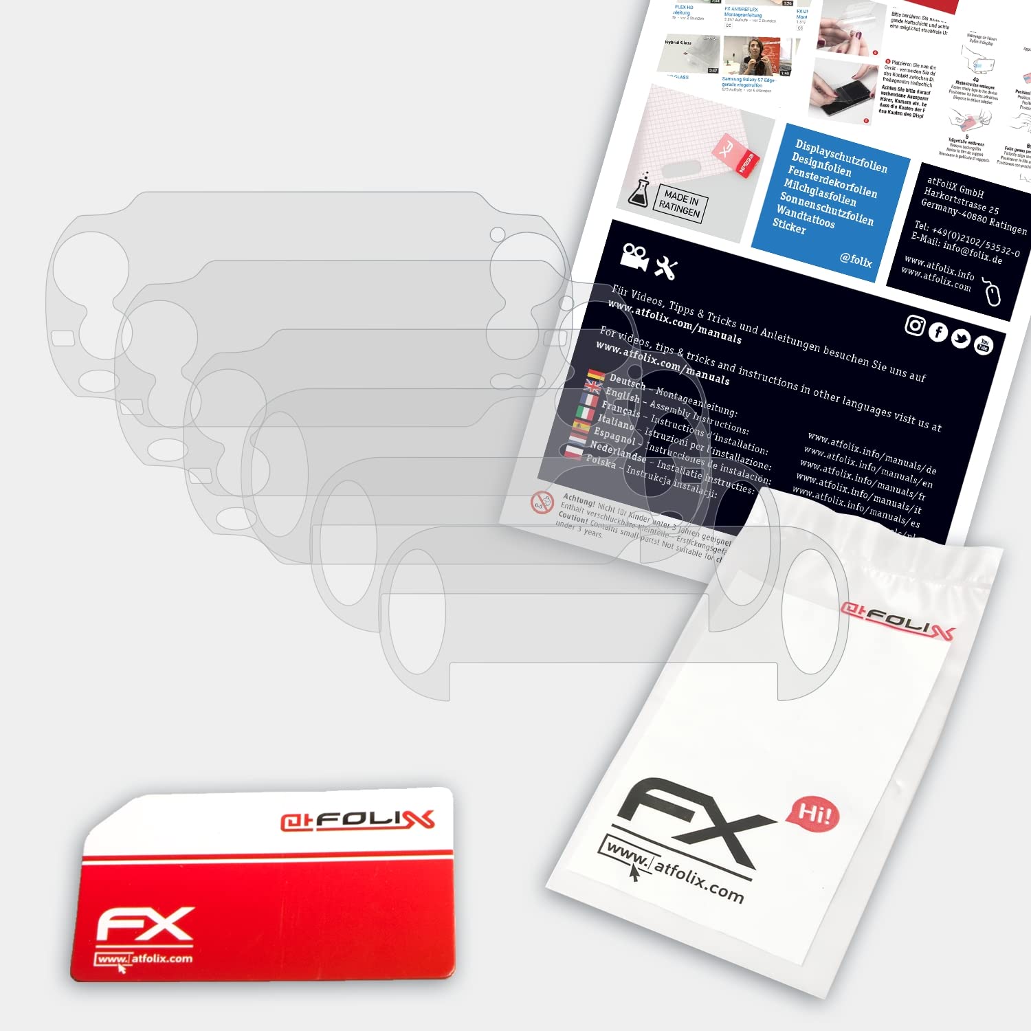 Screen Protector compatible with Sony PlayStation Vita Screen Protection Film, anti-reflective and shock-absorbing FX Protector Film (Set of 3)