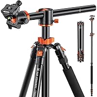 Camera Tripod, K&F Concept 238cm Overhead Tripod Monopod with Horizontal Rotatable Center Column Arm 360 Degree Ball Head SA2