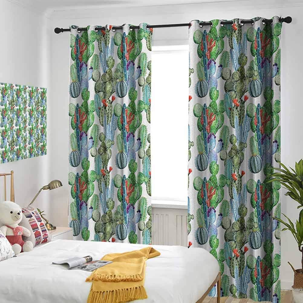 LanQiao Bedroom Window Curtains，Hawaiian Summer Inspired Pattern Blossoms with