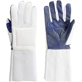 LEONARK Padded Fencing Glove for Foil Epee Sabre, Anti-Slip PU Dot Protective Fencing Bout Practice Glove with Shock Absorbing Pad, Long Forearm Sleeve Design, 1 Pack