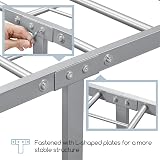 Yaheetech 3ft Single Bed Metal Frame Cloud Headboard Silver Slats view 5
