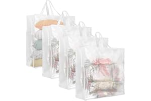 Kokone Wreath Storage Container 4 Pcs Square Clear Christamas Wreath Storage Bag with Handle 24'' Dual Zippered Wreath Bag for Festival Waterproof Nylon Wreath Protector for Wreath,Decorations,Pillows