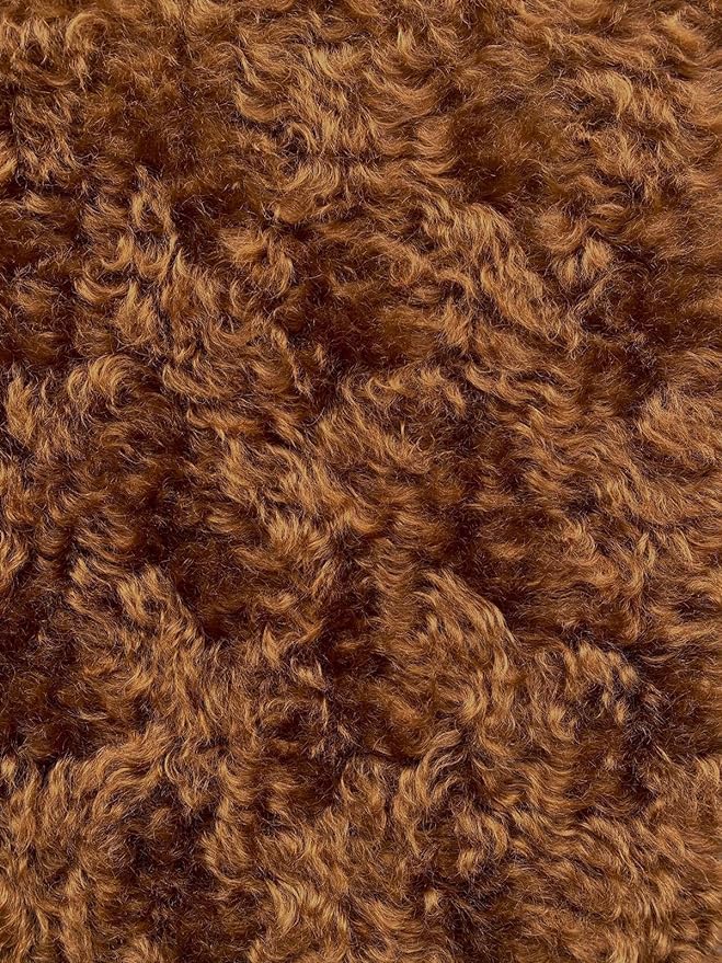 Steiff Schulte German 100% Mohair Fur Fabric for Teddy Bears DIY, Backing 100% Cotton (35 * 50cm, 5052 Dark Brown Curly)