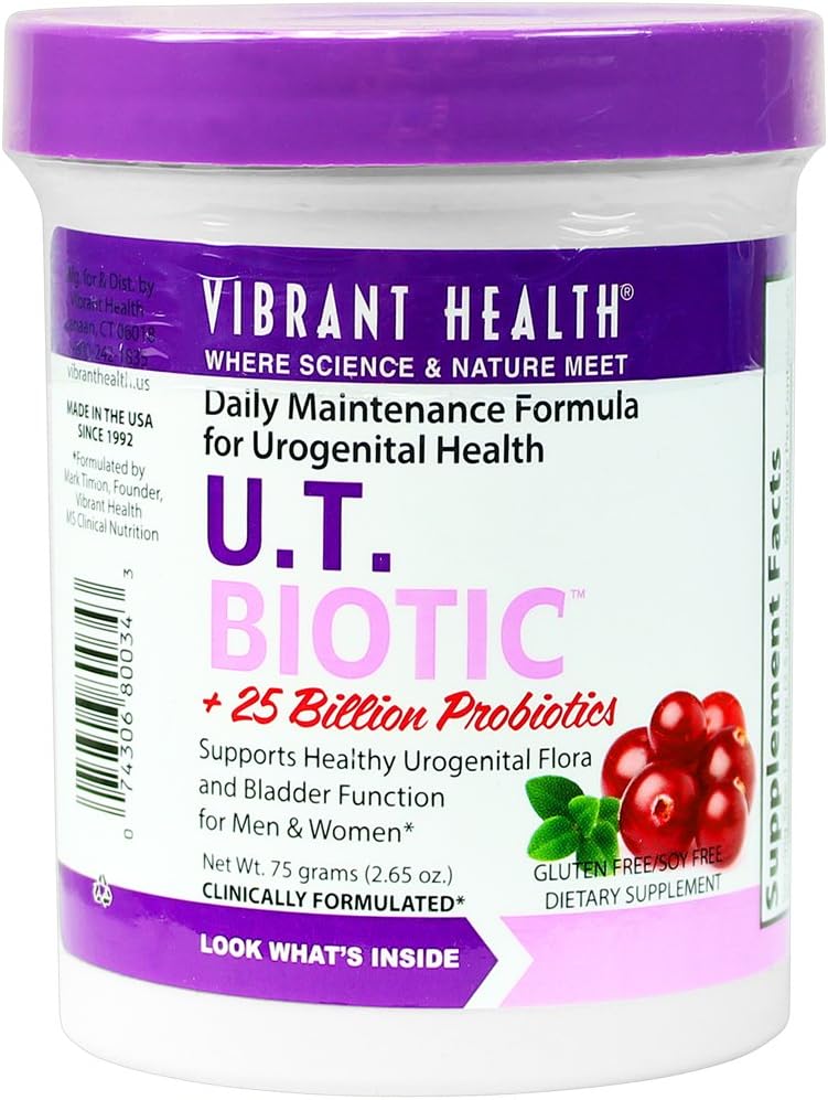 Vibrant Health - U.T. Biotic - 25 Billion Probiotics targeted for everyday UT Health, 30 servings (FFP)
