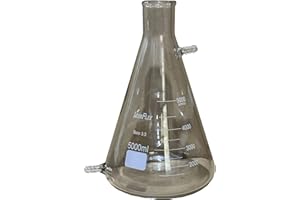 LUERFLEX 5000ML 1GAL Filtering Flasks Borosilicate Glass Conical Erlenmeyer Flask with Upper Mouth and Lower Mouth Pack of 1