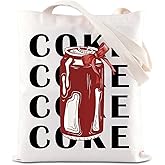 KUIYAI Coquette Drink Tote Bag Aesthetic Drink Can Canvas Bag Red Bow Drink Gift Soda Drinker Shoulder Bag Drinking Lover Gift (BowCok ToteS)