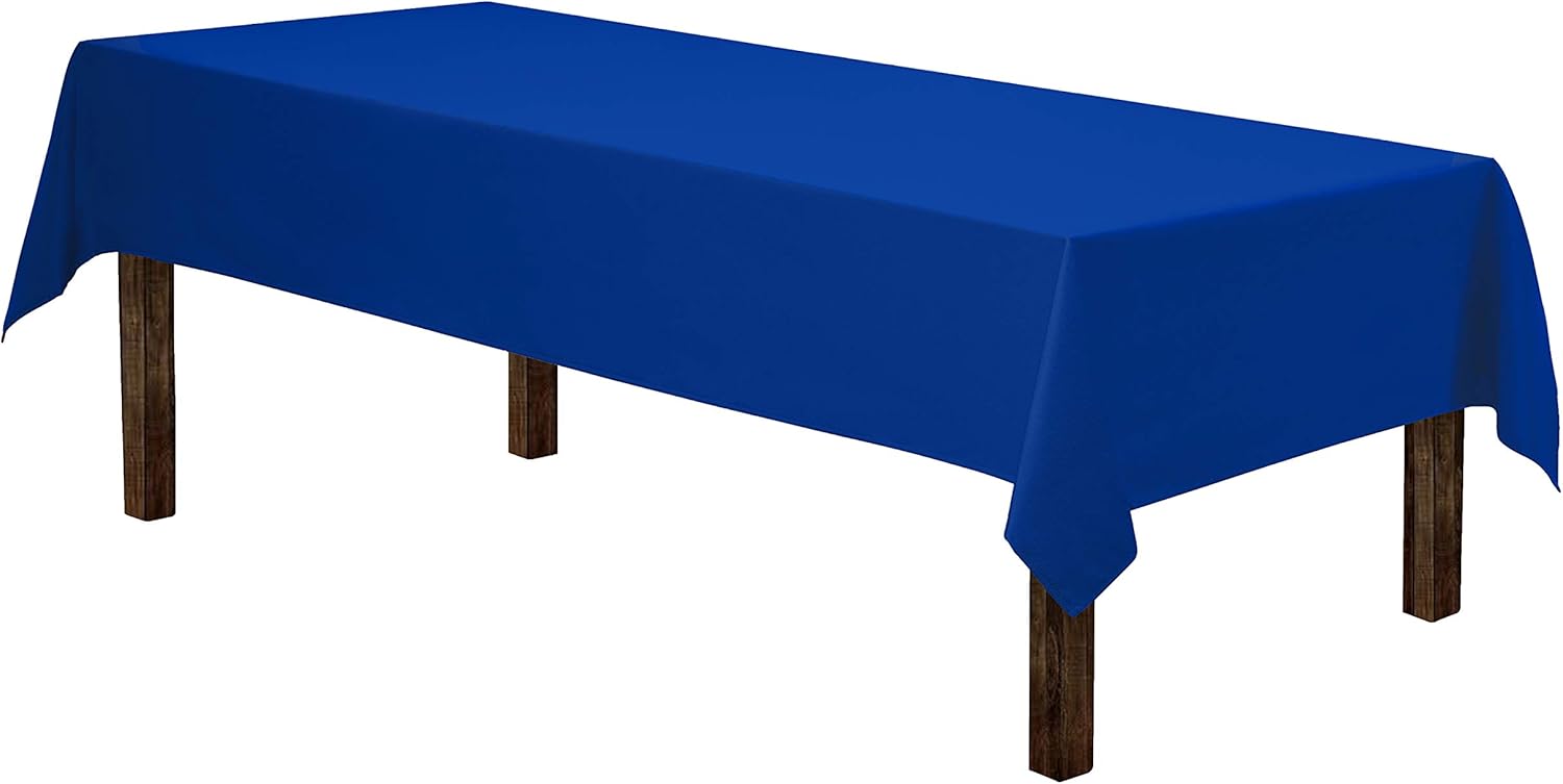 Gee Di Moda Rectangle Tablecloth - 60 x 102" Inch - Royal Blue Rectangular Table Cloth for 6 Foot Table in Washable Polyester - Great for Buffet Table, Parties, Holiday Dinner, Wedding & More: Home & Kitchen