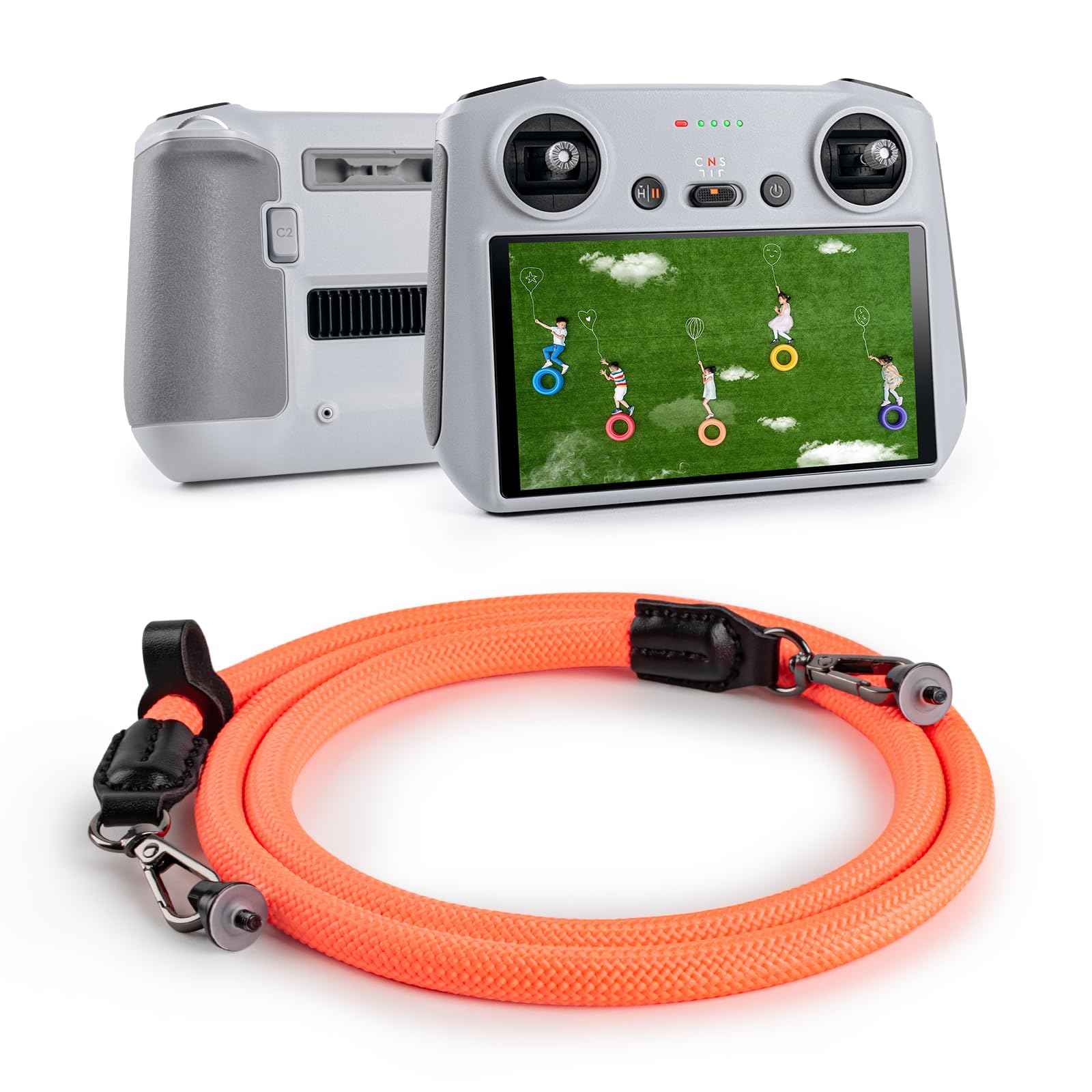 VOVMOEYA DJI RC Lanyard - Neck Strap for DJI Mini 4/Mini 3/Mavic 3 Pro/Mavic 2/Remote Controller (RC/RC2/RC-N1); Orange