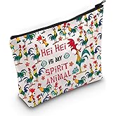 LEVLO Hei Chicken Cosmetic Make Up Bag Chicken Lover Gift Hei Is My Spirit Animal Makeup Zipper Pouch Bag (Hei Hei Full)