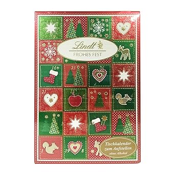Lindt - Frohes Fest Tischkalender Adventskalender mit Schokolade - 115g