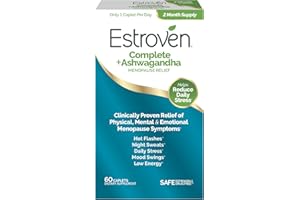 Estroven Complete + Ashwagandha Multi-Symptom Menopause Supplement for Women - 60 Ct. - Clinically Proven Ingredients Provide Menopause Relief & Night Sweats + Hot Flash Relief* - Drug-Free & Non-GMO