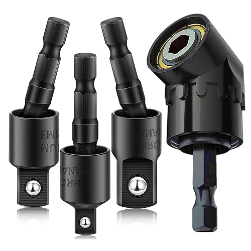CIGOTU 105 Degree Right Angle Drill Adapter Set, 1/4-1/2 Inch Socket ...
