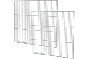 ANCASTER FOOD EQUIPMENT Set of 2 Commercial Freezer and Refrigerator Replacement Shelves (21" x 20.5") - Adjustable Utility Steel Wire Metal Shelf - Commercial Refrigerator Shelf, White