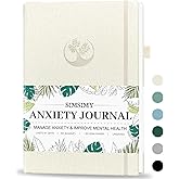 SIMSIMY Mental Health & Anxiety Journal, 91 Days Mood Tracker Journal for Mindfulness, Self Care & Stress Relief, Guided CBT Journal with Mental Health Coloring Book Pages & Dream Diary to Record, Wellness Gifts for Women Men