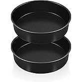 P&P CHEF Non-stick Cake Pan Set of 2, 8 Inch Round Baking Cake Pans Tins for Tier Smash Cakes, Non-Toxic & Solid, Stainless Steel Core & Leak-Proof, 2Pcs
