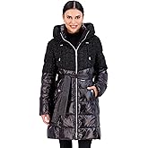 Vince Camuto Hooded Women's Puffer Jacket Womens Winter Coat with Removable Belt
