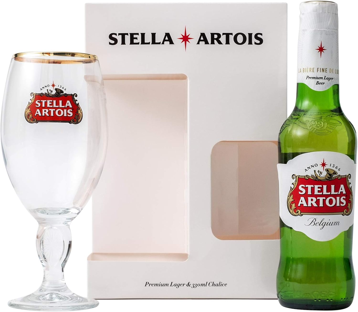 Stella Artois Beer And Chalice Glass Set Official Licensed Stella Artois Gift Set Premium Stella Artois Lager Beer Bottle 330 Ml And 1 X 330 Ml Chalice Glass Beers