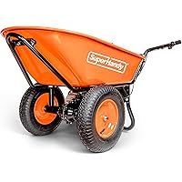 SuperHandy Electric Wheelbarrow – 48V 2Ah Li-Ion Battery, 330 lbs (150 kg) Capacity, 3 Cu.Ft. Steel Powder Coated Tub, Materi