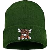 Zgboaht Yak Embroidery Stretch Knit Beanie Hat for Men Women Student Big Kids Winter Warm Watch Cap Cuff Hats