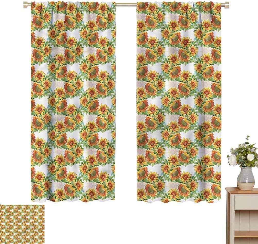 Amazon.com: Sunflower Blackout Curtains in Living Room Kitchen Harvest