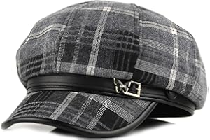 KORIXINE Newsboy Hats for Women - Retro Classic Plaid Hat Fashionable British Irish Beret Cap Girls Vintage Dressy Caps