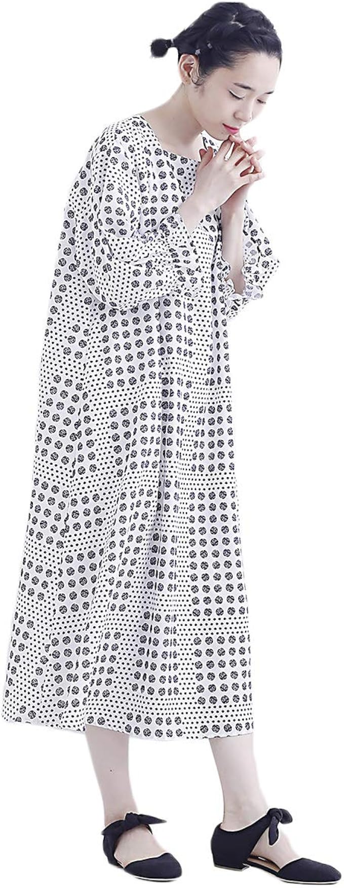 Amazon Co Jp メルロー Merlot ローズドット柄ワンピース7548 Free ホワイト 服 ファッション小物
