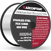 ARCCAPTAIN E308LFC-O Stainless Steel Flux Cored Welding Wire .030" 2LB | Gasless Welding for 304, 304L, 308 &amp; 308L Stainless Steel with Stable Arc &amp; Low Spatter