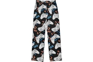 EIONRYN Gamer Controller Black Boys Pajama Pants Pajama Bottoms Soft Sleep Pjs Lounge Pants L