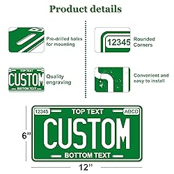 Metal Custom License Plate - 6x12 Inch - Select
