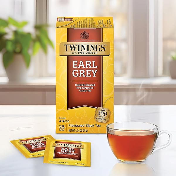 TWININGS EARL GREY BLACK TEA, 25 COUNT