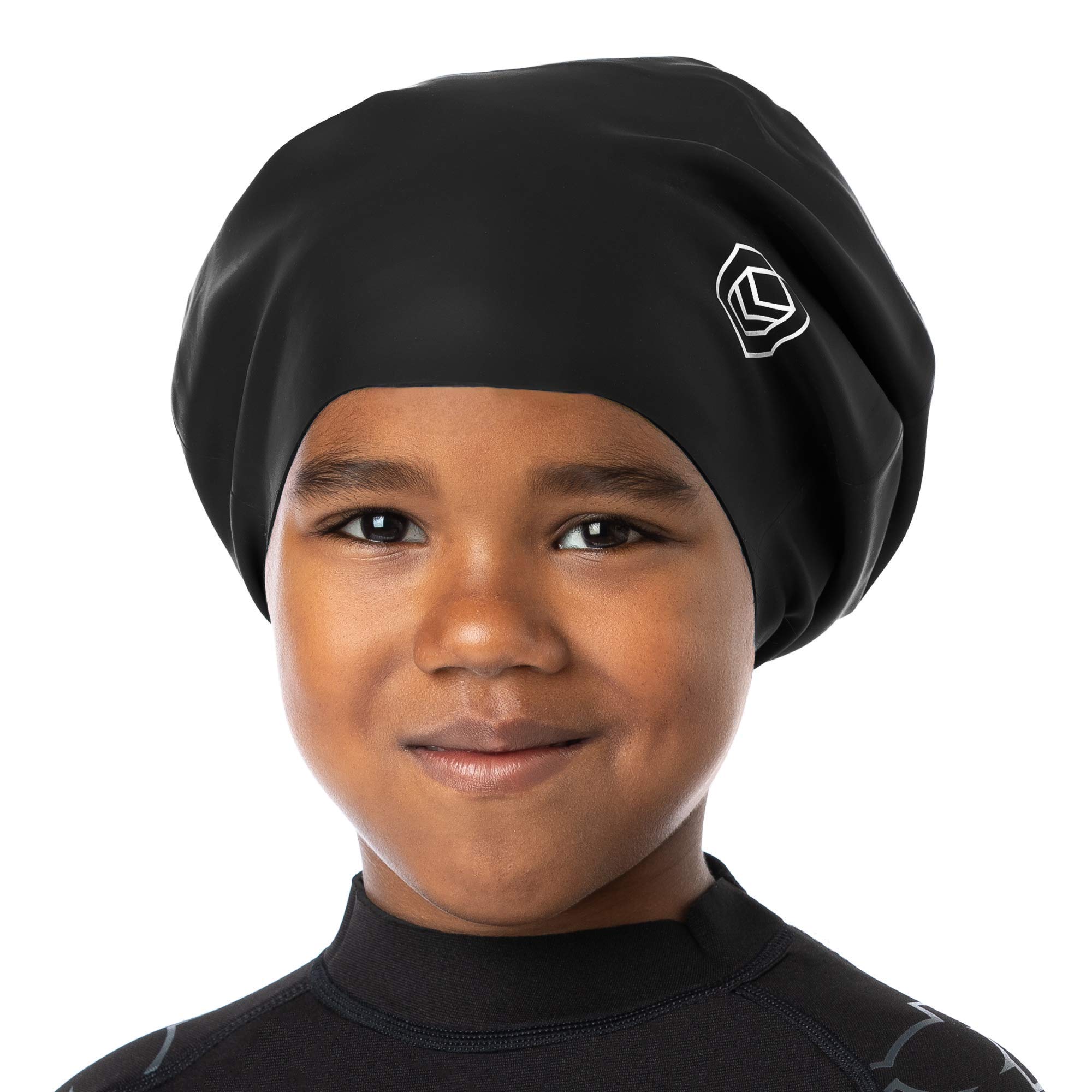 SOUL CAP - Kids Swim Cap – Large Swimming Cap for Children with Long Hair, Braids, Dreadlocks, Weaves, Extensions, Curls & Afros – Silicone