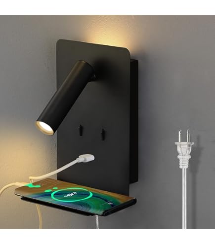 Meanyee Lámpara De Lectura De Pared Cabecera Luz De Cabecera Con