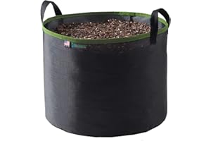 Rain Science - Grow Bag 10 Gallon, Planting Pots - Colorful Plant Grow Bags Pots Gardening Vegetable - Air Pruning Mesh Fabric Plant Container - (Black/ODGreen)