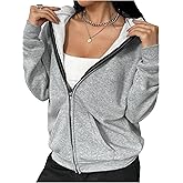 SOLY HUX Women's Oversized Hoodies Double Hooded Zip Up Jacket Athletic Sweatshirts Outerwear