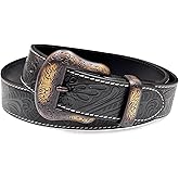 Genuine Full Grain Western Engraved Tooled Leather Strap or Belt 1-1/2" Wide