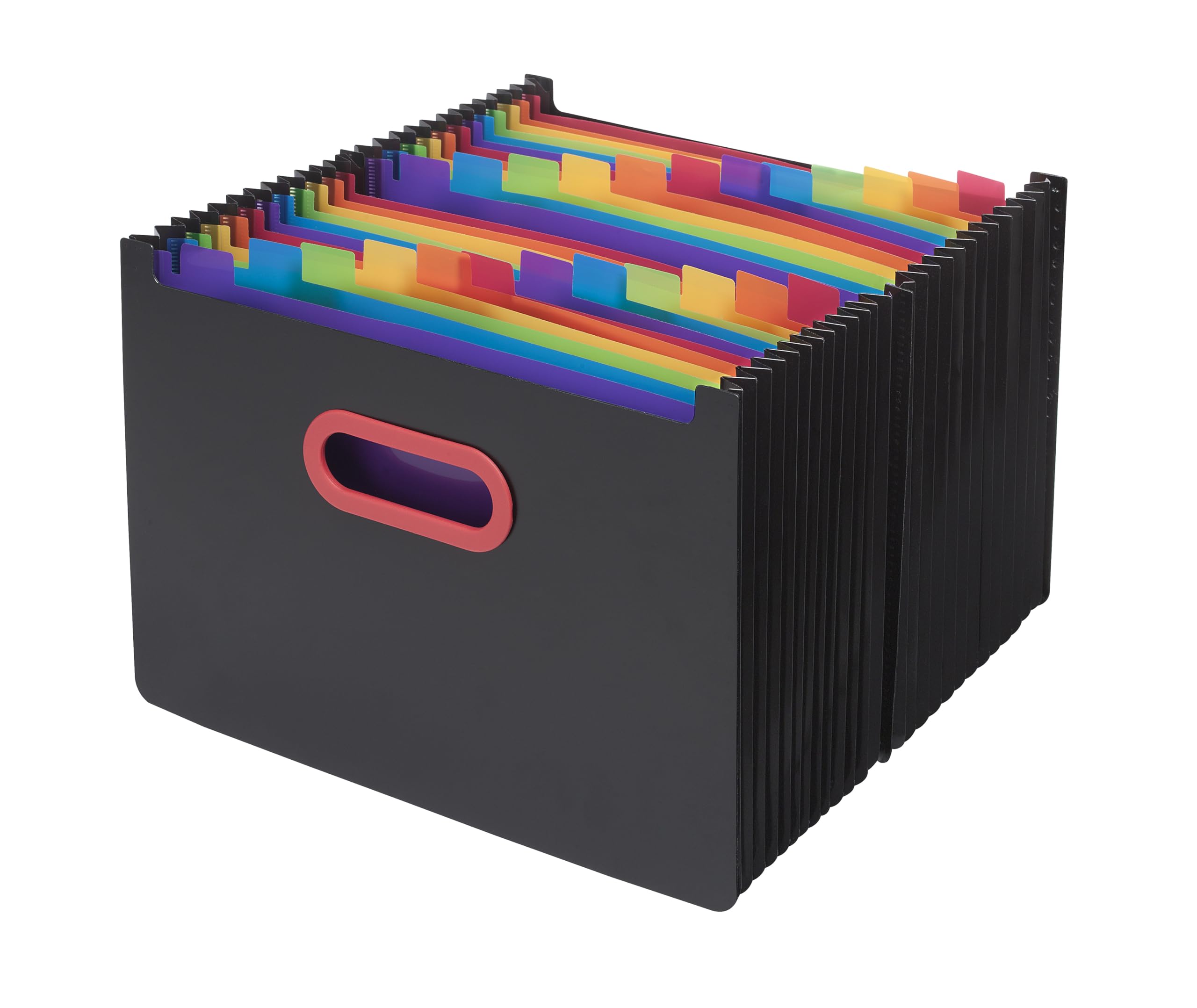 Snopake A4 Rainbow and Black Desk Expander/Organiser 24-Part [Pack of 1] Ref: 15852