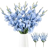 ICBOX 2 Bundles Gladiolus Artificial Flowers 10 Heads 26.38" Light Blue Flowers Faux Gladiolus Flowers for Wedding Centerpieces, Home Table Party Decor(Light Blue)