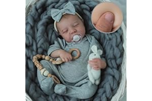 SCOM Realistic Reborn Baby Dolls - 18 Inch Real Life Baby Girl, Silicone Doll with Anatomically Correct, Lifelike Newborn Weighted Baby with Full Body Vinyl for Kids Age 3 4 5 6+ Gift