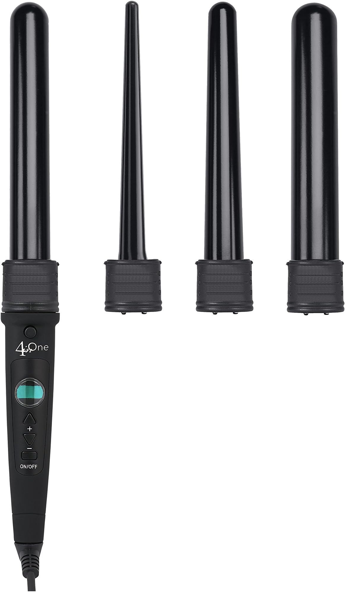 Cortex International 4in1 Curling Iron Hair Curler Set with - Ceramic Tourmaline Interchangeable Heads - Heat Resistant Glove Variable Temperature