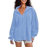 Gacaky Sweatshirt for Women Oversized Casual Open Neck Sweaters Hoodies Comfy Fall Pullover Tops Fashion Outfits Clothes