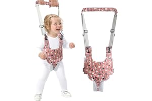 IULONEE Baby Walker, Handheld Kids Toddler Walking Harness Helper Assistant Protective Belt Child Activity Walker Adjustable Standing Up Walking Learning Helper for Toddler 7-24 Month (Orange)