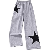 COZYEASE Girls' Print High Waisted Straight Leg Sweatpants Casual Athletic Loose Long Pants