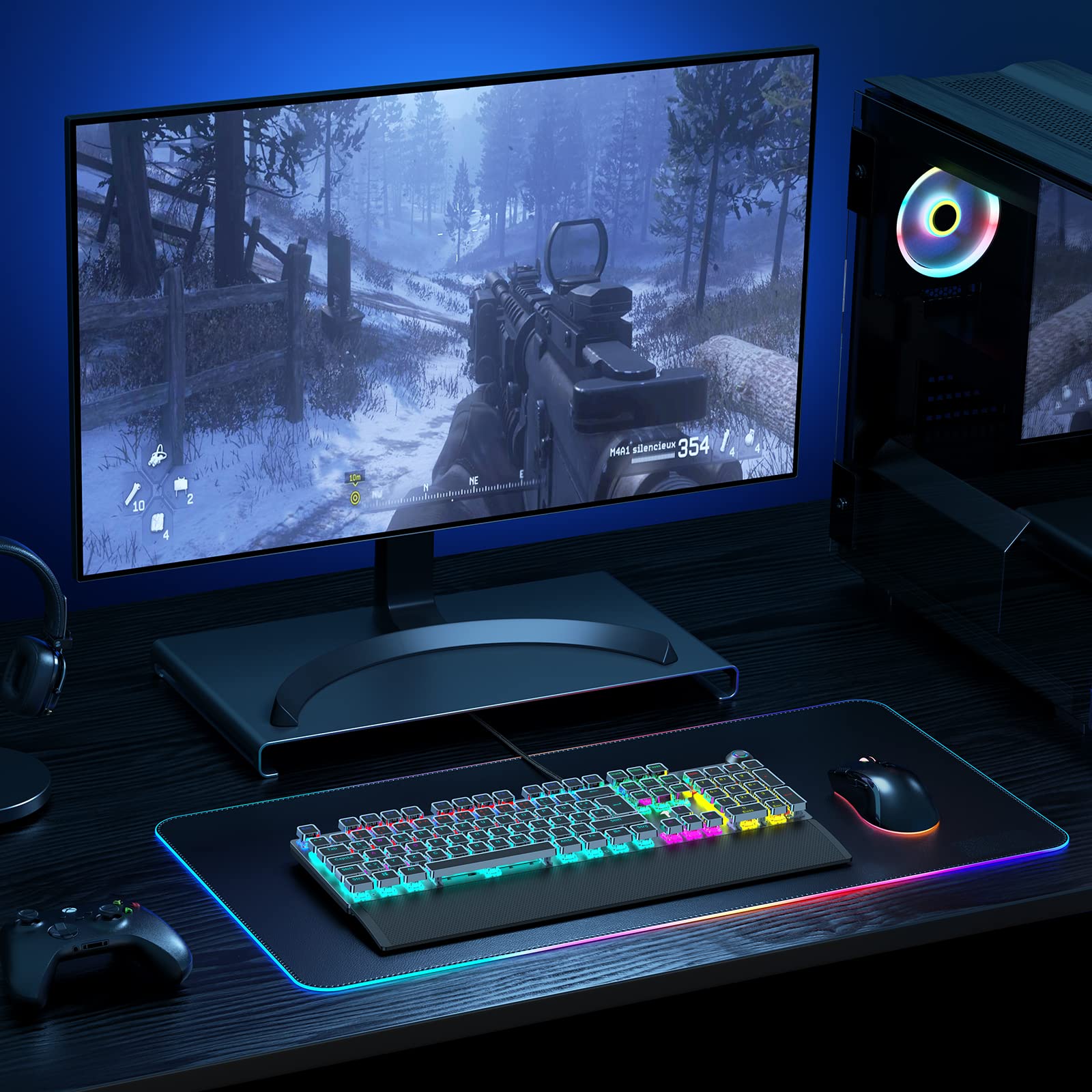TECURS MK205 Mechanische Gaming-Tastatur, 105 Tasten, RGB, Rote Switches 7