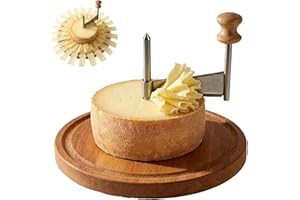 Cheese Curler Wheel, Petit Basque Cheese Wheel Shaver, with Stainless Steel Blade and Wood Base, Suitable for Restaurants, Ca