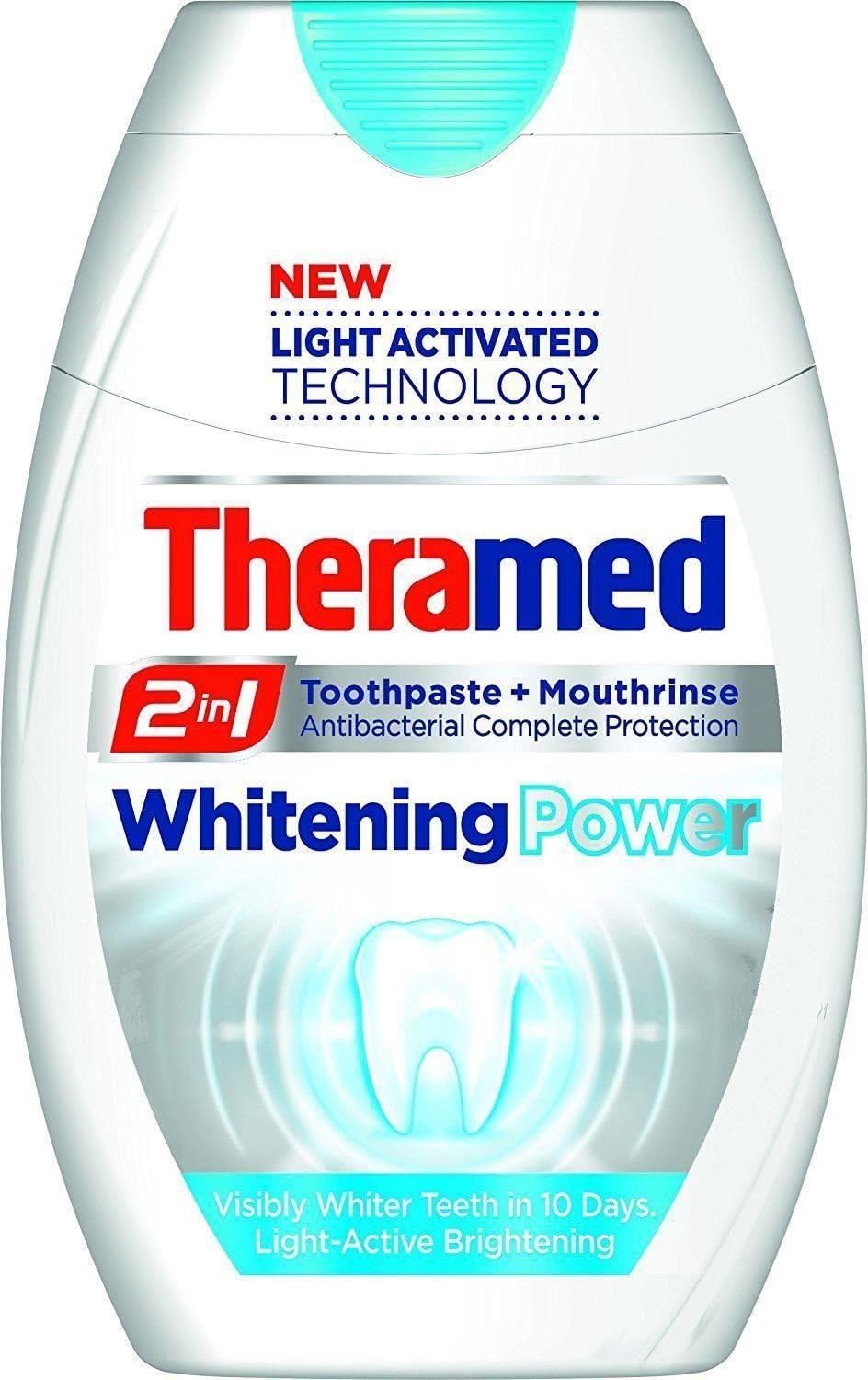 THREE PACKS of Theramed 2in1 Toothpaste & Whitening Power 75ml Amazon