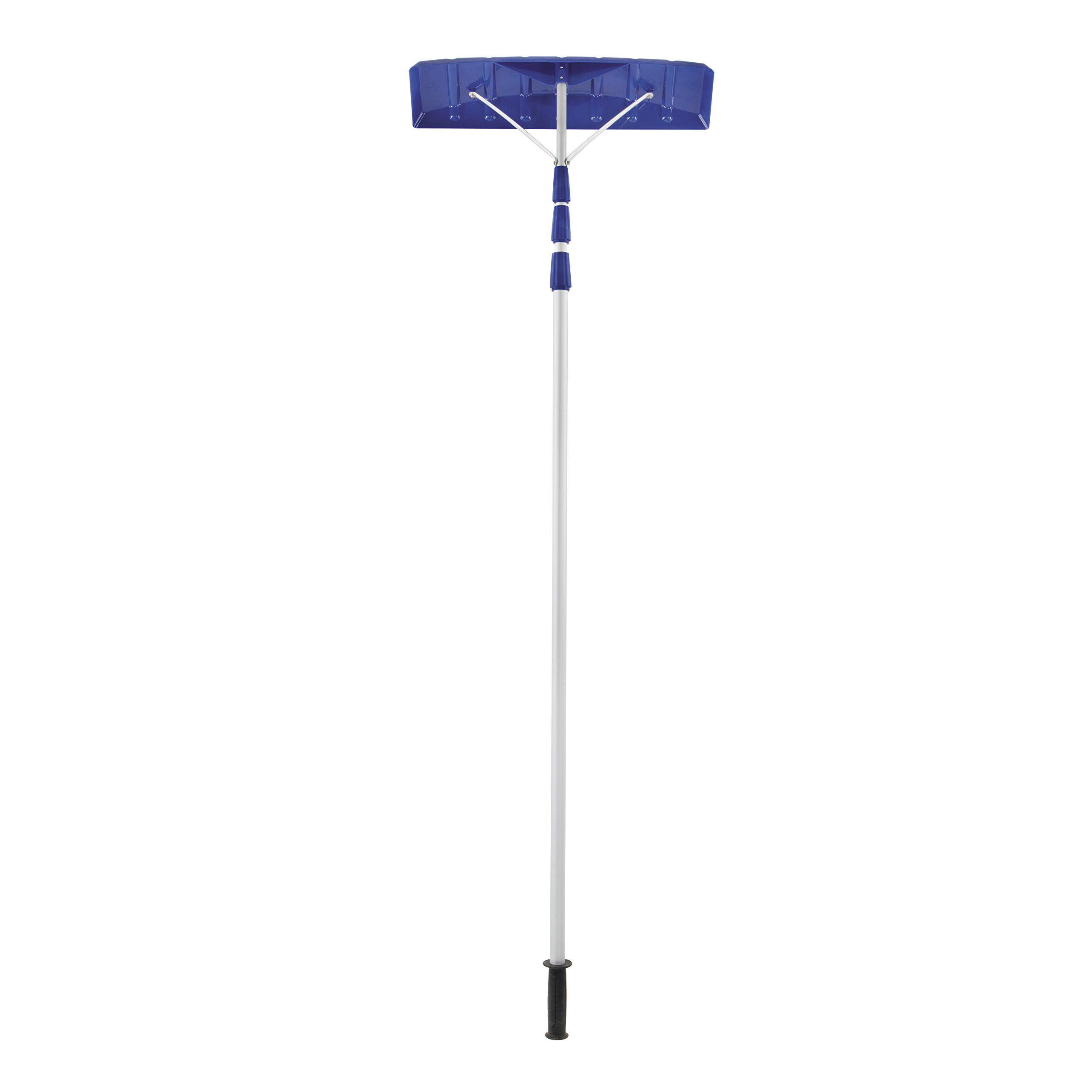 Snow Joe 6" by 25" Poly Blade RJ204M 21' Twist-n-Lock Telescoping Snow Shovel Roof Rake wit, 25 inches, Blue