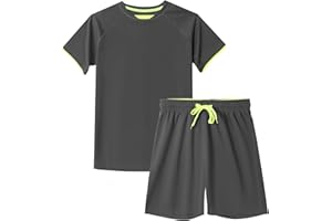 DANI CHINS DaniChins Boys Loose Athletic Short-Sleeve Shirt and Active Mesh Shorts Set
