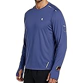 Clbort Men's Reflective Long Sleeve Running Shirt for Men, Watch & Thumb Hole - Quick Dry Athletic Top, Night Running, Hiking