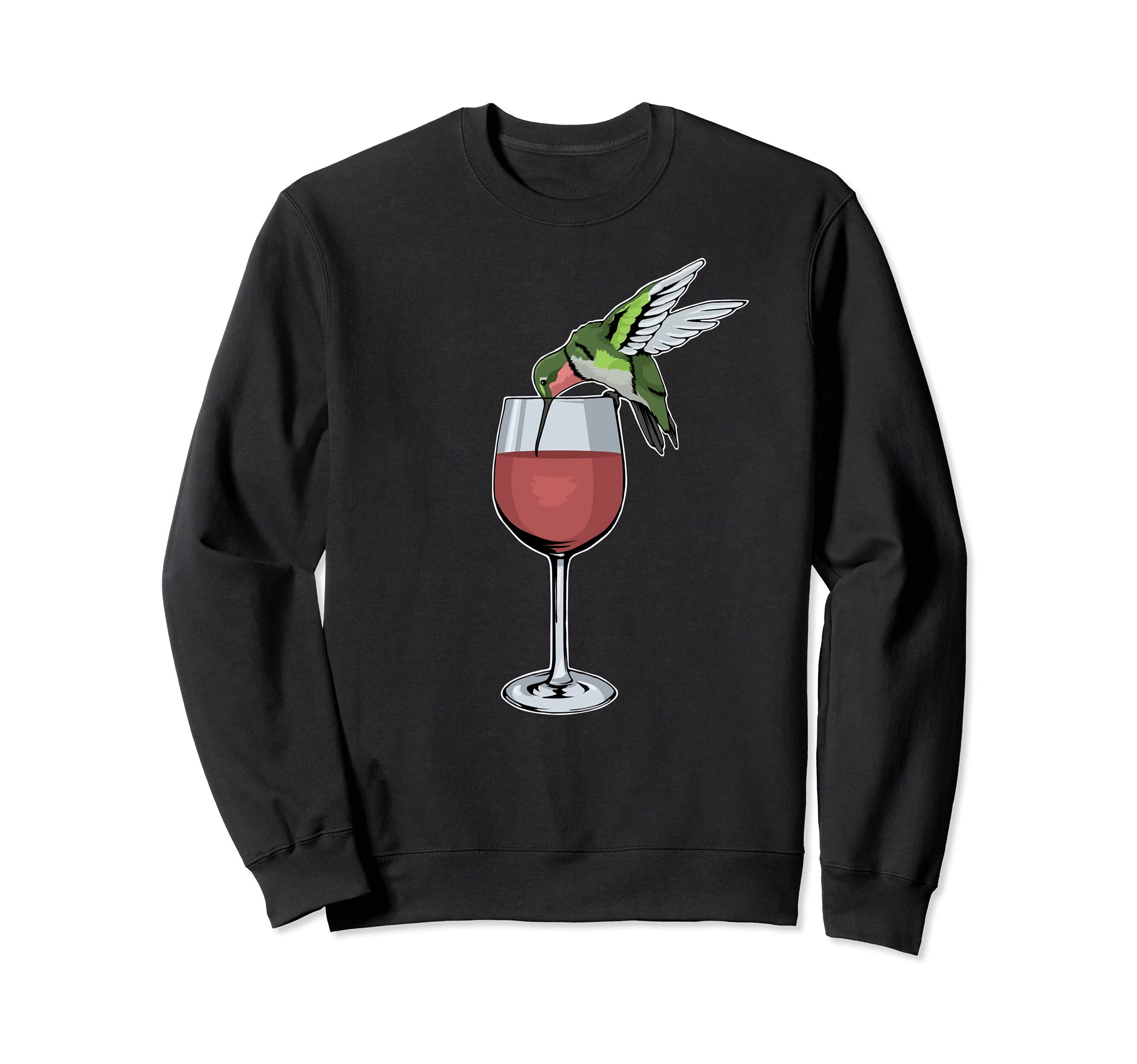 Hummingbird Wine Drinker Women Bird Red Wine Hummingbird Sweatshirt